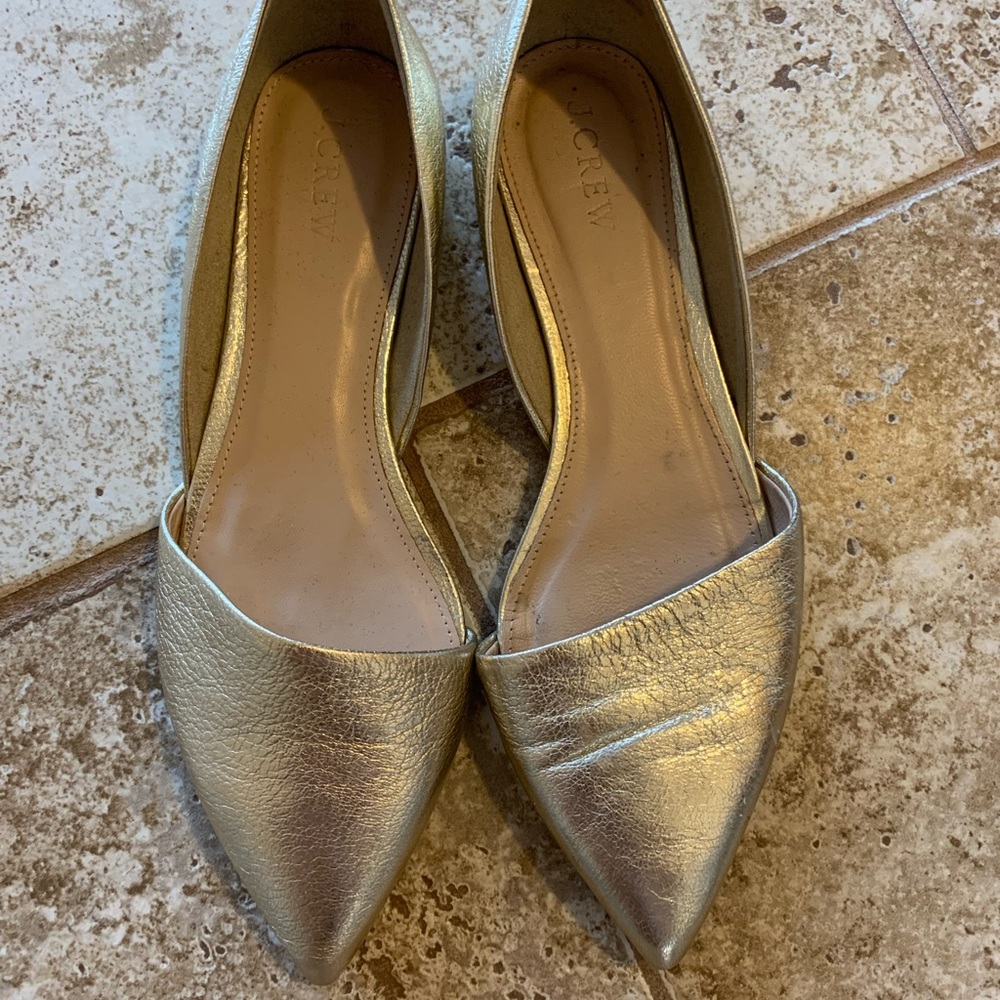 Jcrew Metallic Gold flats size 8